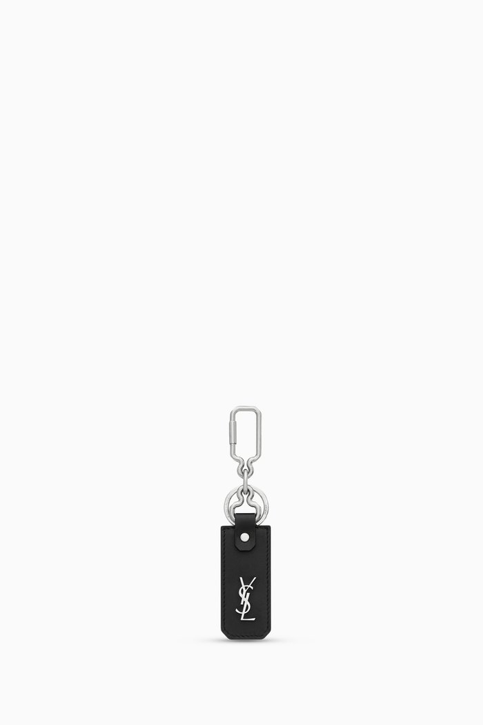 

Cassandre Keyring in Leather, Black