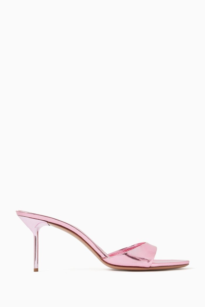 

Lidia 70 Mule Sandals in Mirror Leather, Pink