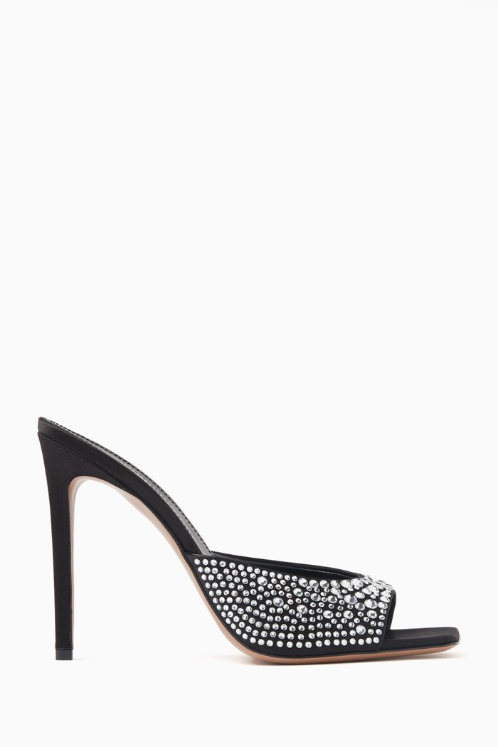 

Holly 105 Crystal-embellished Mules in Satin, Black