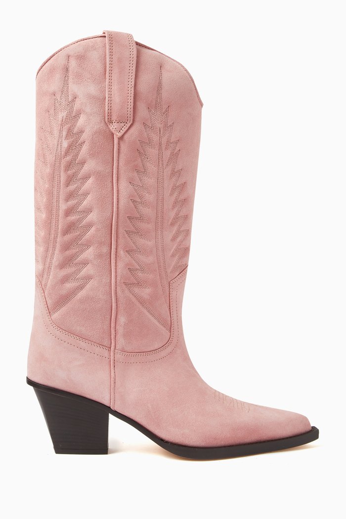 

Rosario 60 Knee-high Cowboy Boots in Suede, Pink