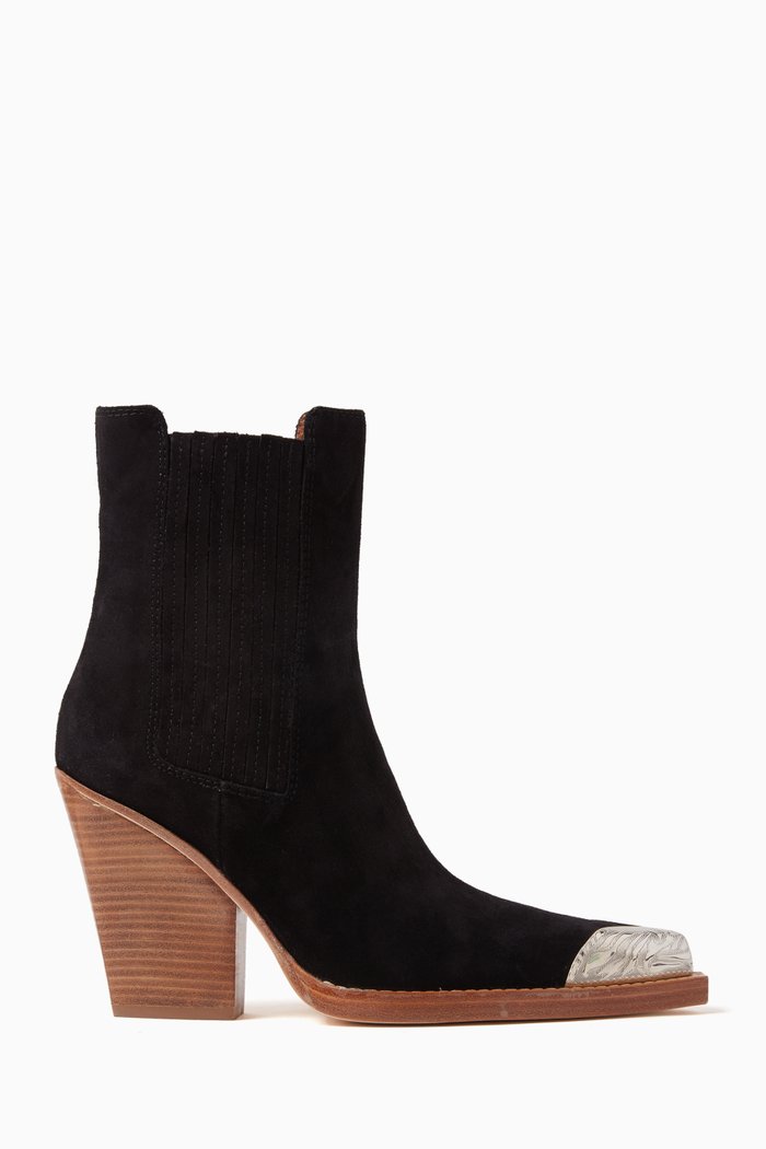

Dallas Embellished Ankle 100 Boot in Suede, Black