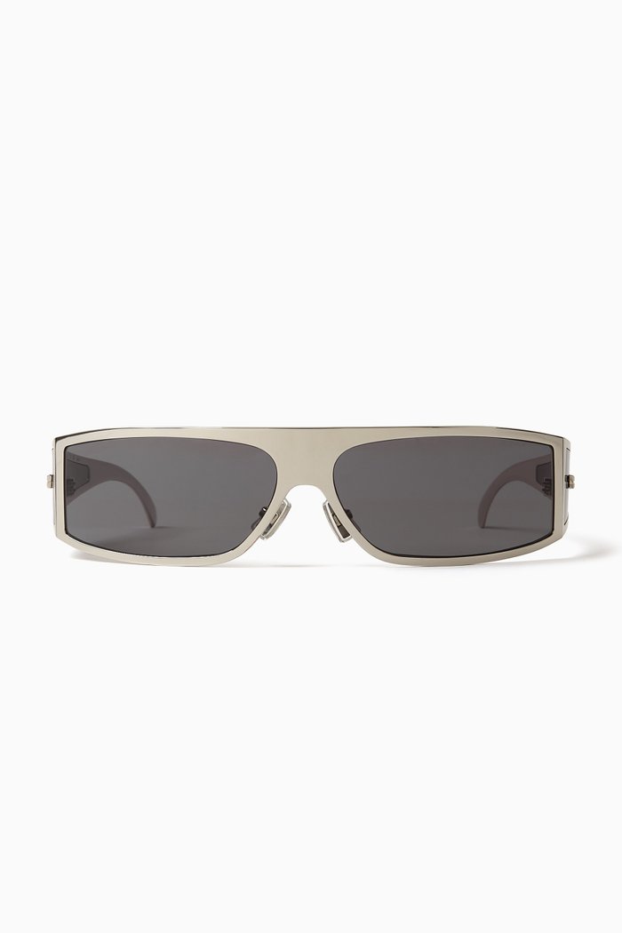 

Bangle Wraparound Sunglasses in Metal, Silver
