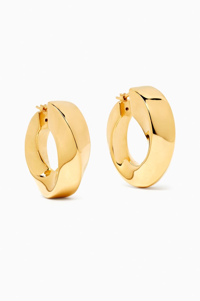 Twist Hoop Earrings in 18kt Gold-plated Sterling Silver