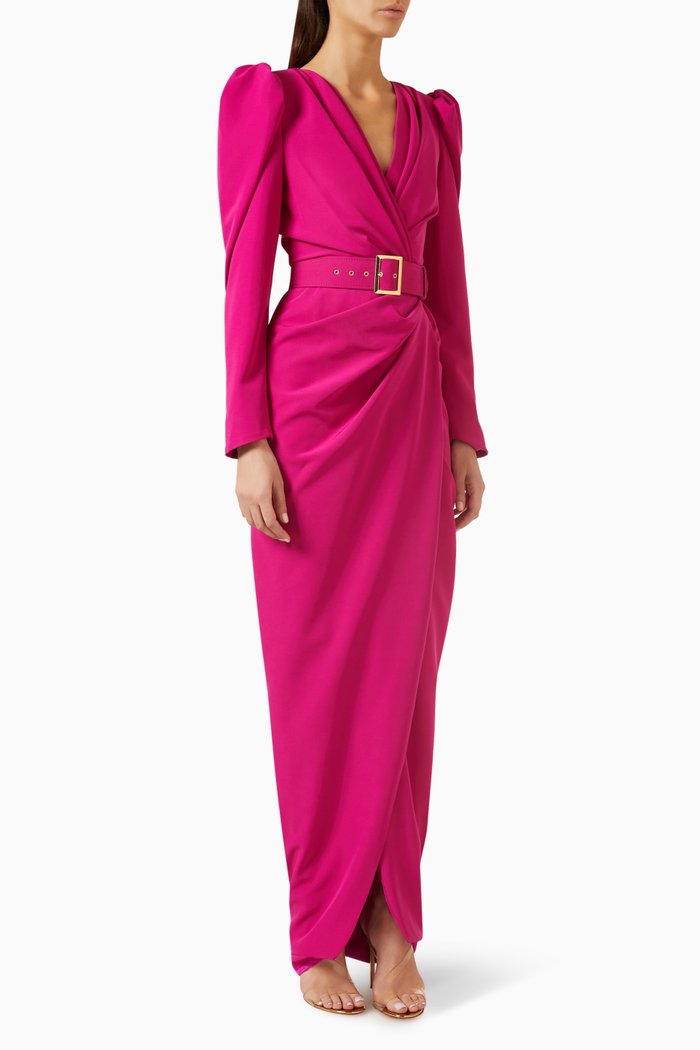 

Chloe Midi Dress in Satin, Pink