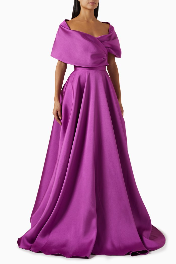 

Rima Maxi Dress in Mikado, Purple