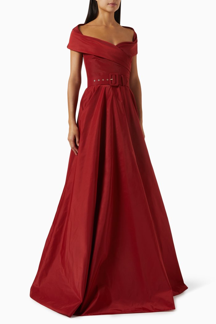 

Krete Maxi Dress in Taffeta, Red