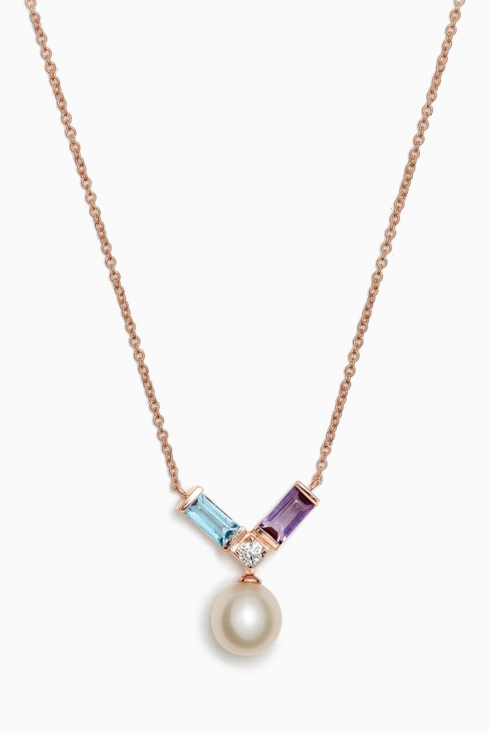 

Kiku Sparkle Mixed Gemstone Necklace in 18kt Gold, Blue