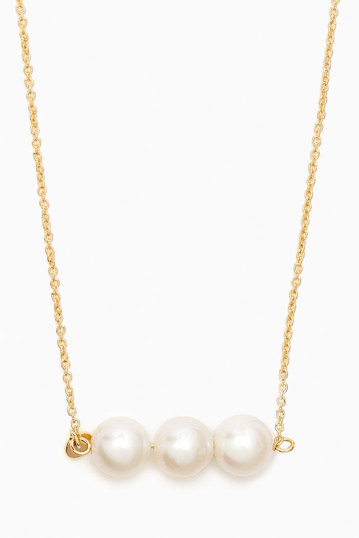 

Kiku Pearl Bar Necklace in 18kt Gold, Yellow