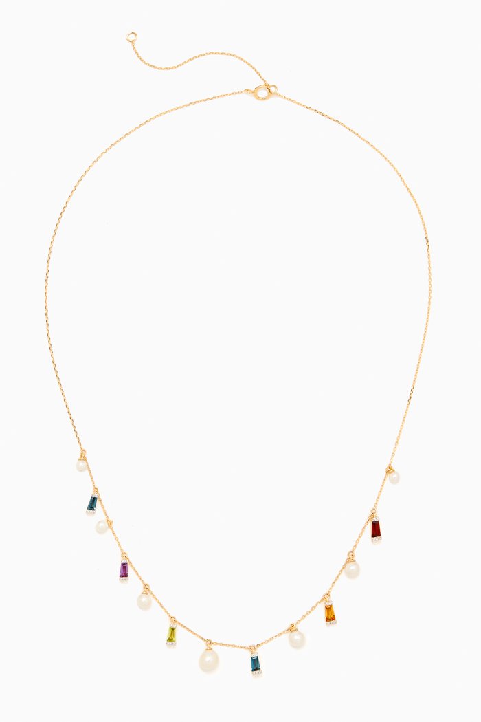 

Kiku Sparkle Mixed Gemstone Necklace in 18kt Gold, Yellow