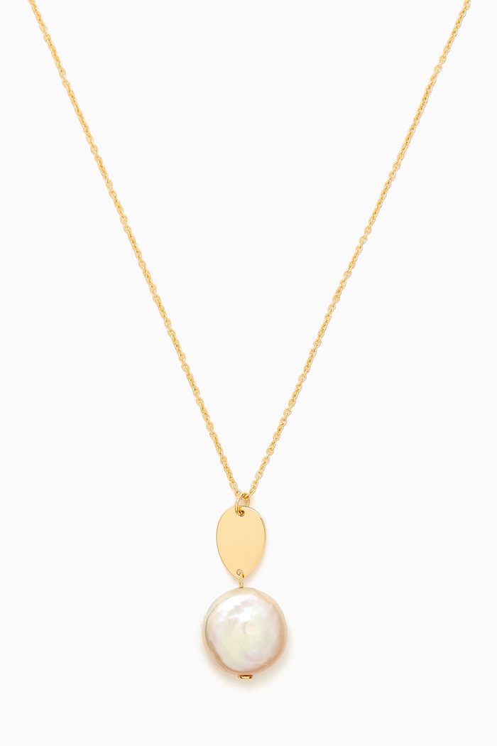 

Kiku Coin Pearl Necklace in 18kt Gold, Yellow