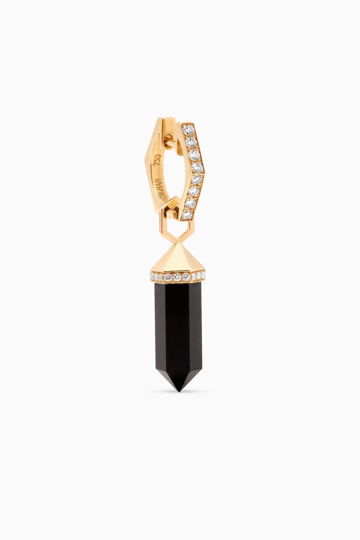 

Chakra Small Black Onyx & Diamond Single Earring in 18kt Gold