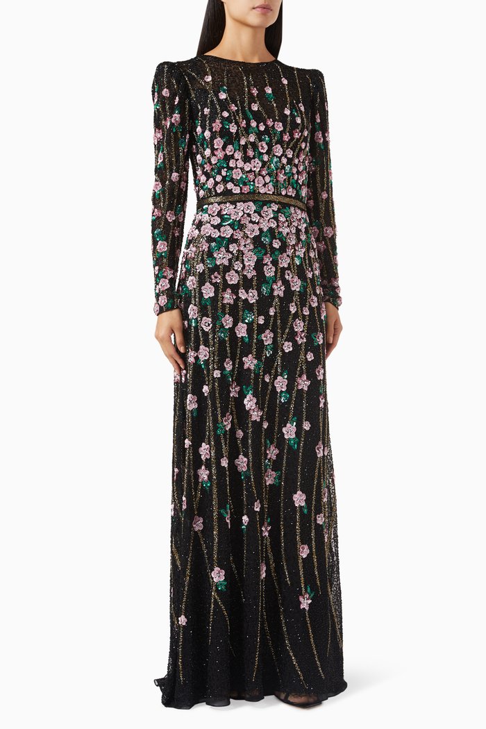 

Embellished Maxi Dress, Black