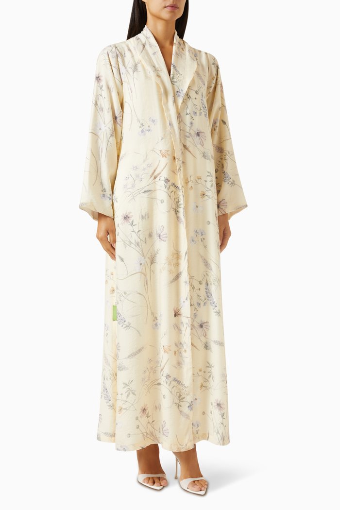 

Zainah-cut Abaya in Printed Fabric, Multicolour