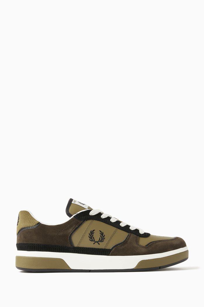 

B300 Tennis Sneakers in Suede & Corduroy, Brown