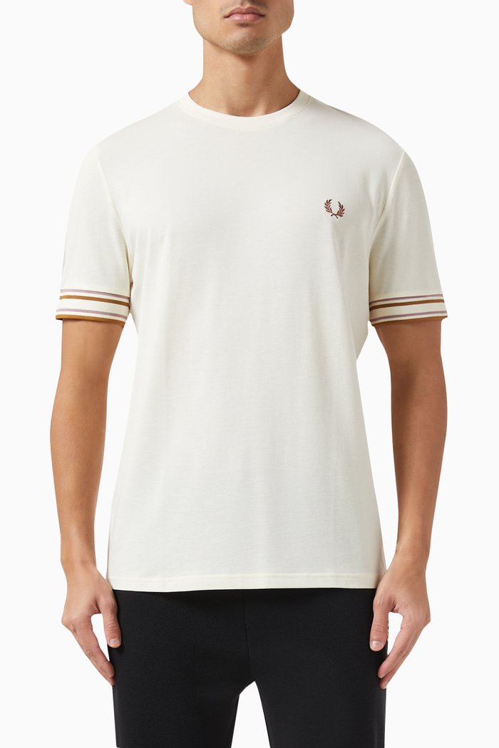 

Bold Tipped T-shirt in Cotton-piqué, Neutral