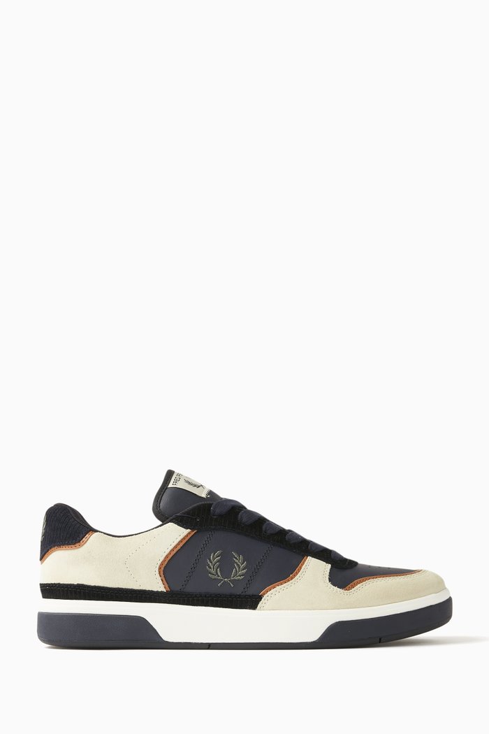 

B300 Tennis Sneakers in Suede & Corduroy, Multicolour