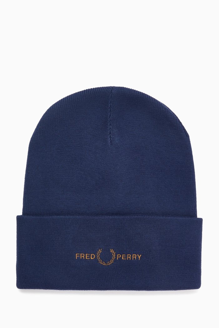 

Logo Beanie in Ribbed Cotton, Blue