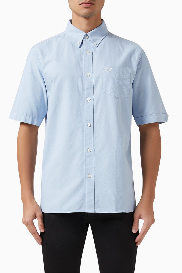 Oxford Shirt in Cotton-poplin, Blue