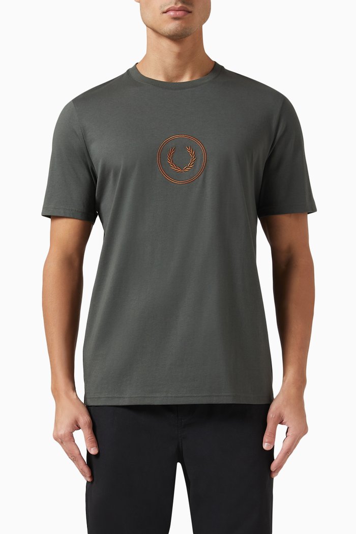 Circle Branding T-Shirt in Cotton, Green