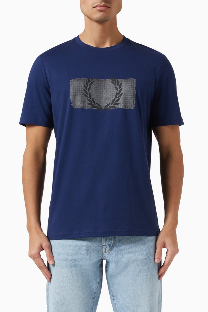 

Layered Graphic T-shirt in Cotton-jersey, Blue