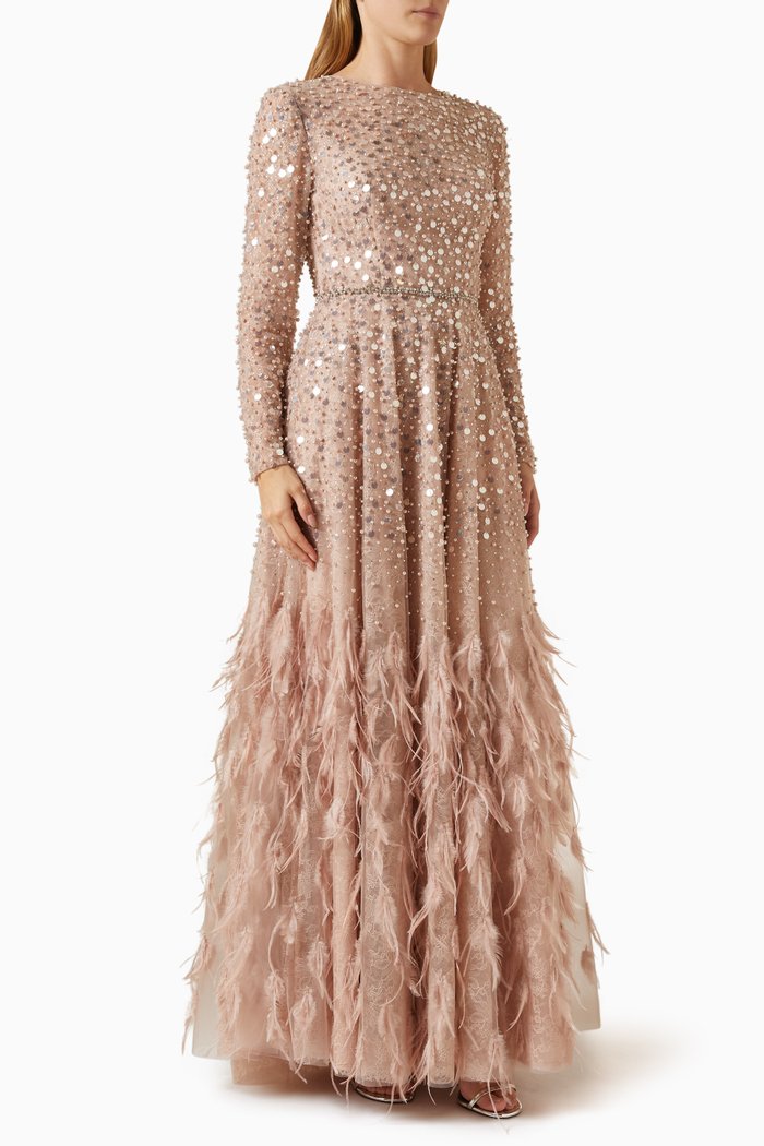 

Disc-embellished Maxi Dress, Pink