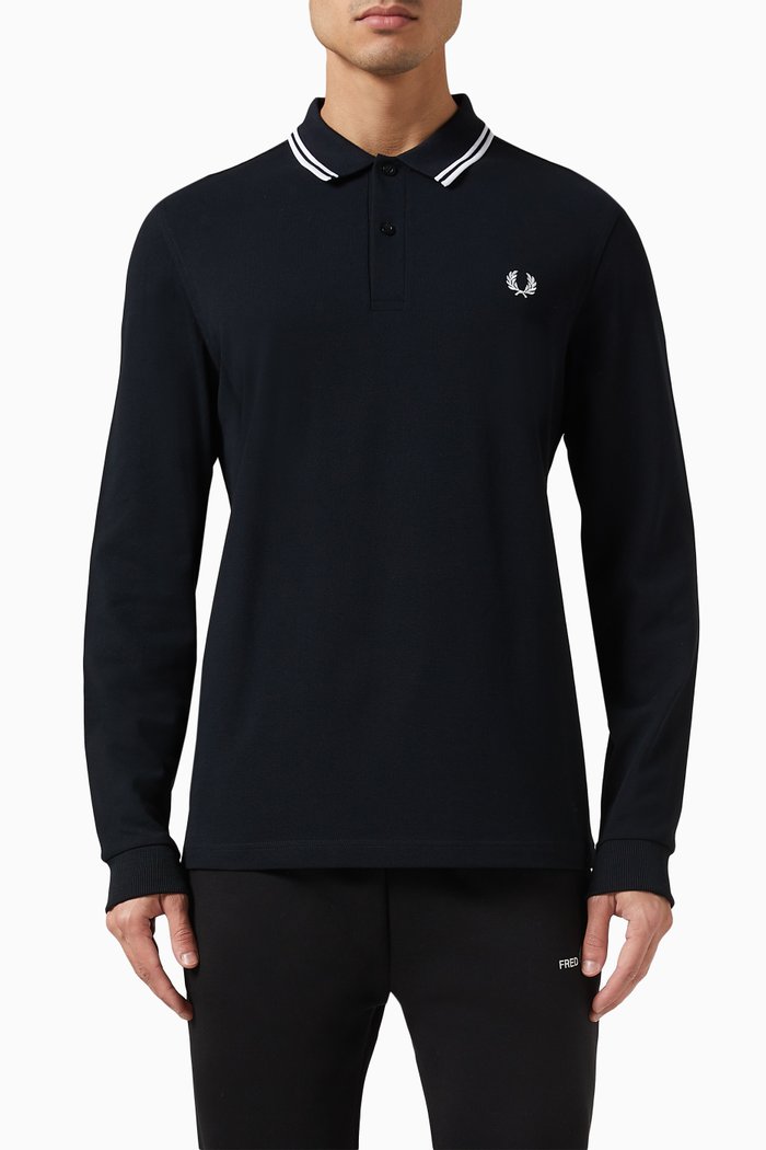 

Rave Graphic Long Sleeve Shirt in Cotton-piqué, Black