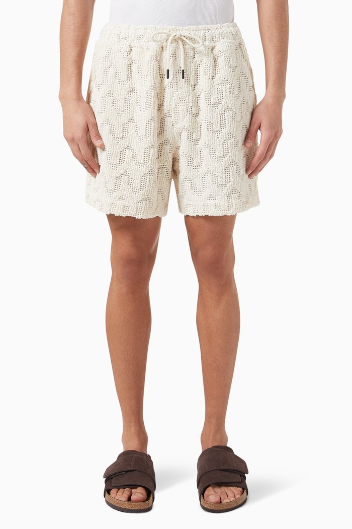 

Atlas Crochet Shorts in Cotton Blend, Neutral