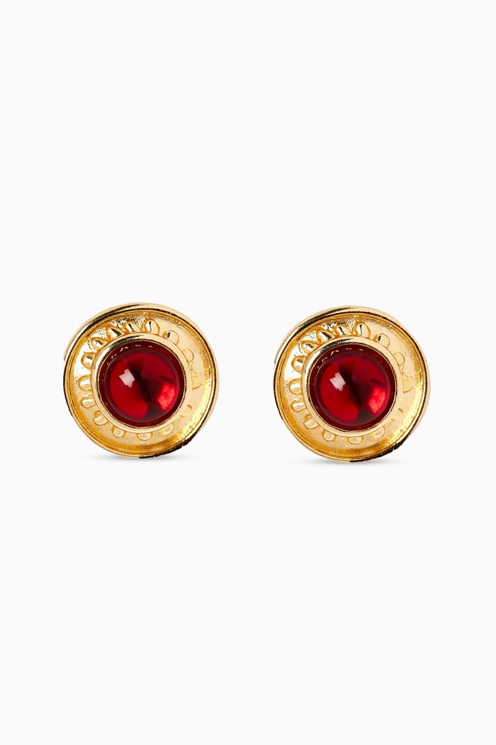 

Rediscovered 1980s Vintage Clip-on Earrings, Red