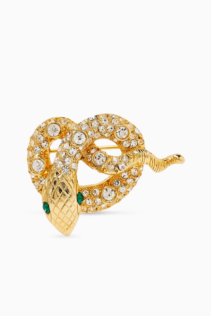 

Rediscovered 1980s Vintage Snake Brooch, Gold