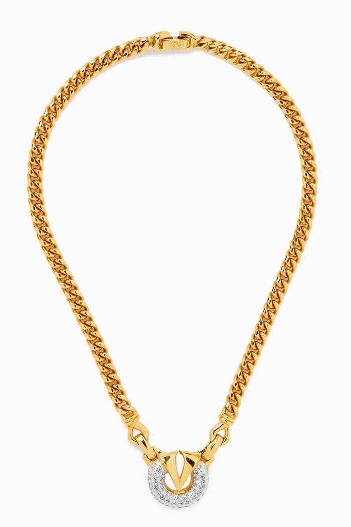 

1980s Valentino Curb Chain Necklace, Gold