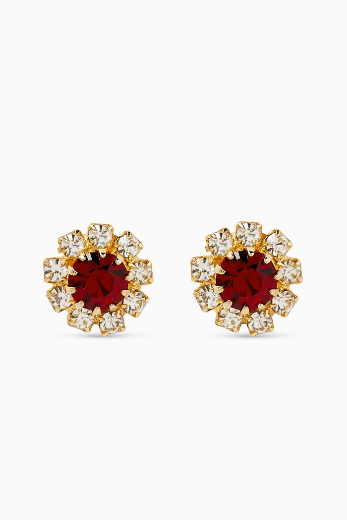 

Rediscovered 1980s Vintage Post Earrings, Red