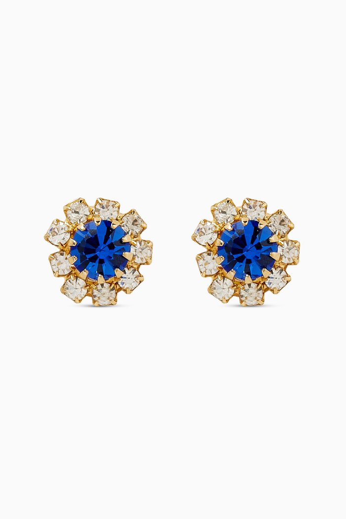 

Rediscovered 1980s Vintage Post Earrings, Blue