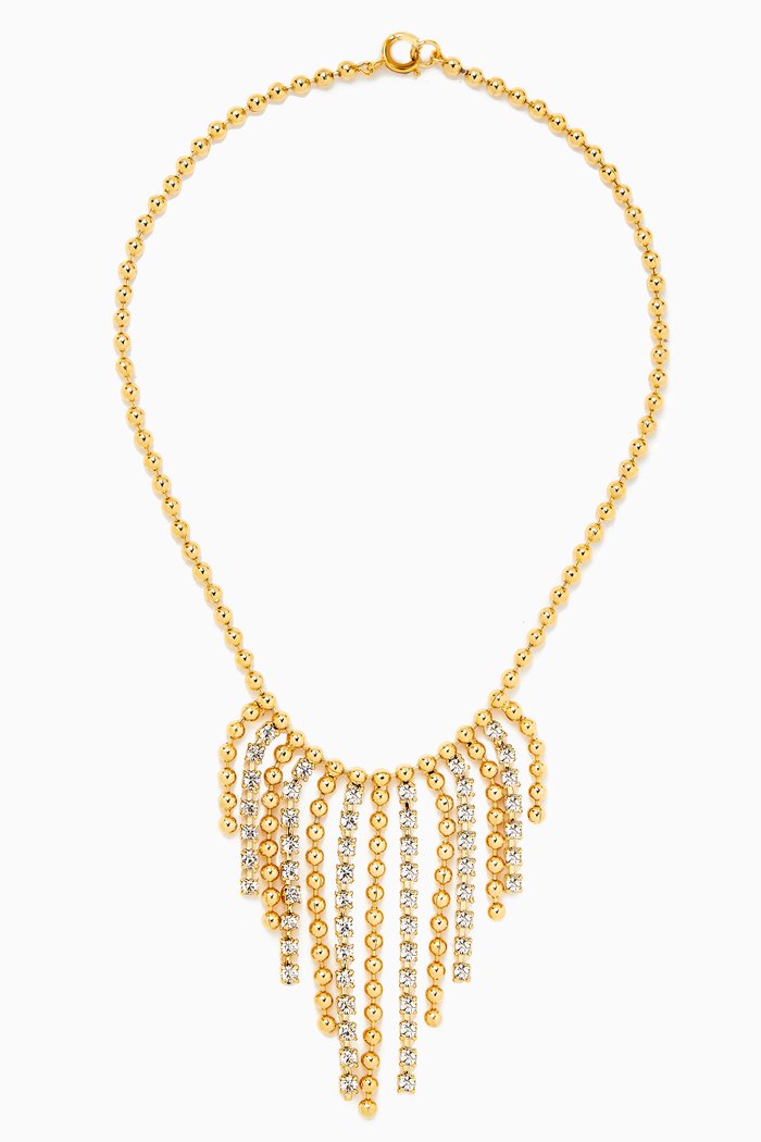 

Rediscovered 1980s Vintage Beaded Chain Necklace, Gold