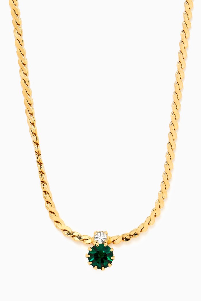 

Rediscovered 1980s Vintage Snake Chain Necklace, Green