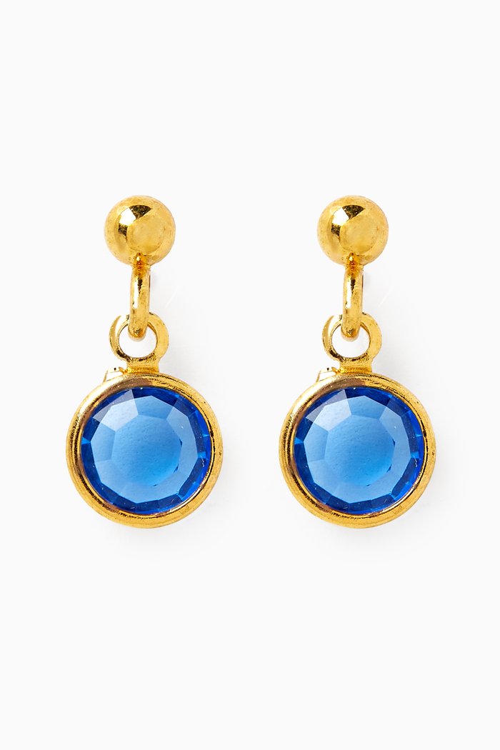 

Rediscovered 1980s Vintage Post Earrings, Blue