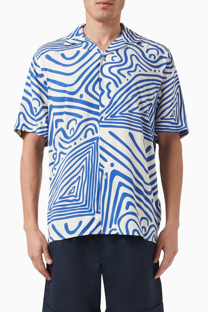 

Eldovado Printed Shirt in Viscose, Blue