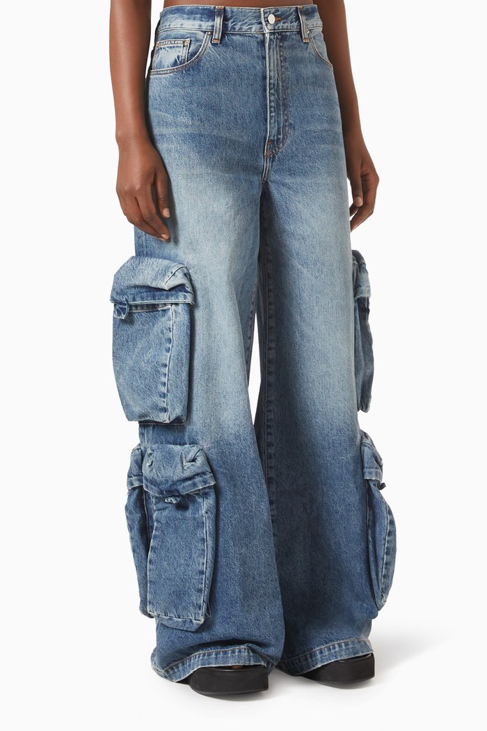 

Baggy Cargo Jeans, Blue