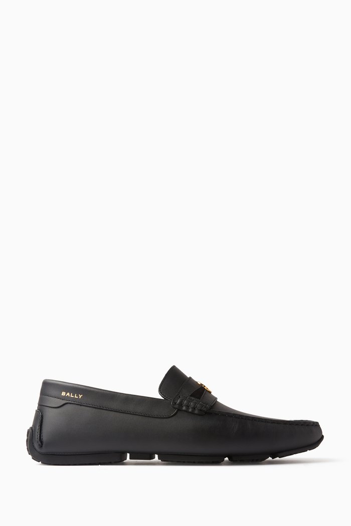 

Palkys Driver Shoes in Leather, Black