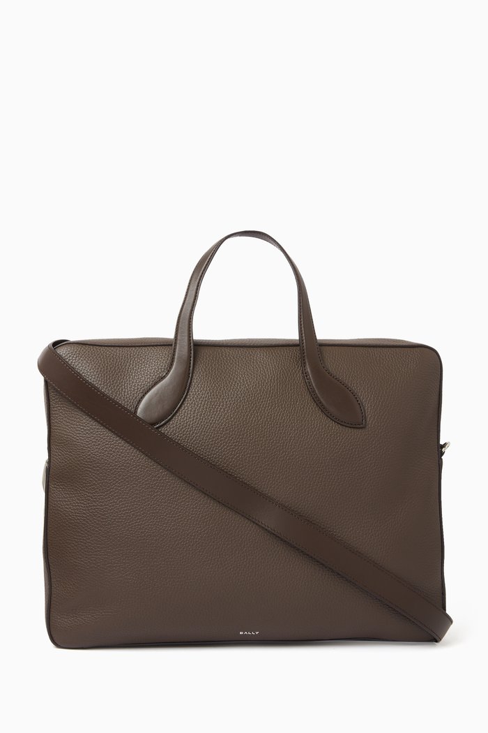 

Gentleman Briefcase in Grained Leather, Brown