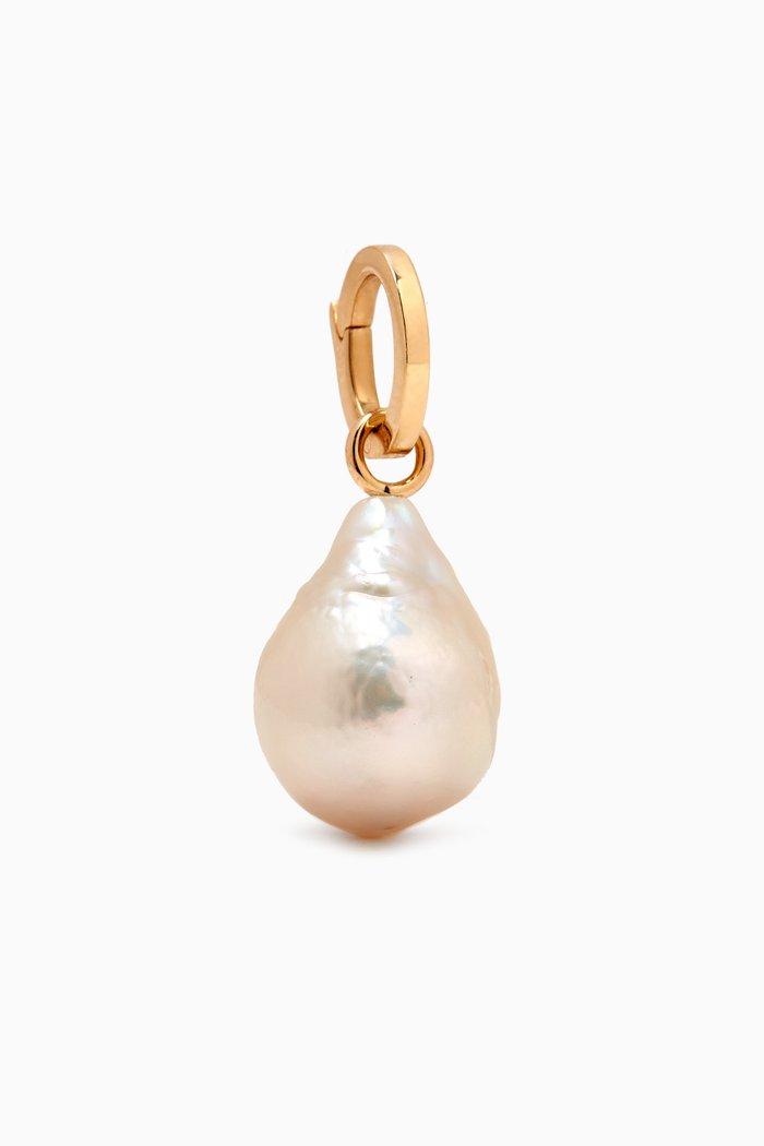 

Pearl Drop Hinged Charm Pendant in 14kt Yellow Gold