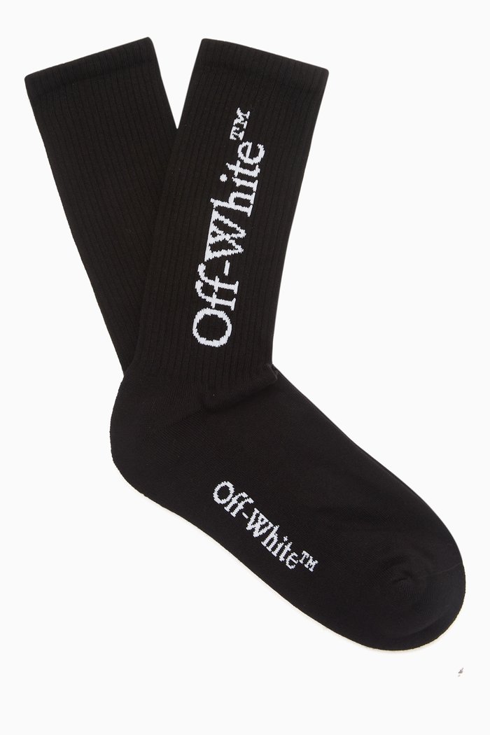 

Arrow Bookish Socks in Cotton-Knit, Black