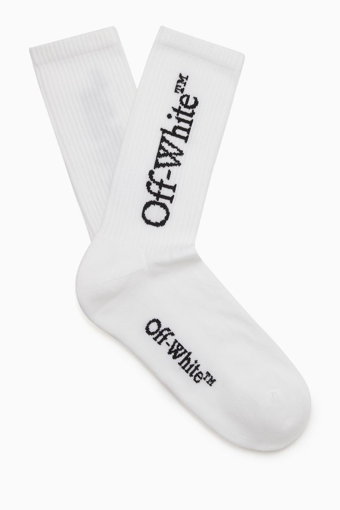 

Arrow Bookish Socks in Cotton-Knit, White