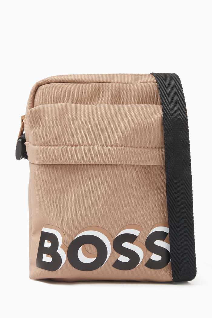 

Logo-print Messenger Bag in Canvas, Brown