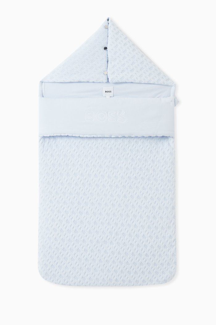 

Embossed Logo Sleeping Bag in Cotton-blend, Blue