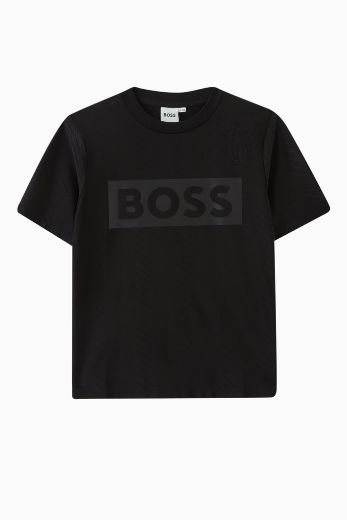 Logo-print T-shirt in Cotton, Black