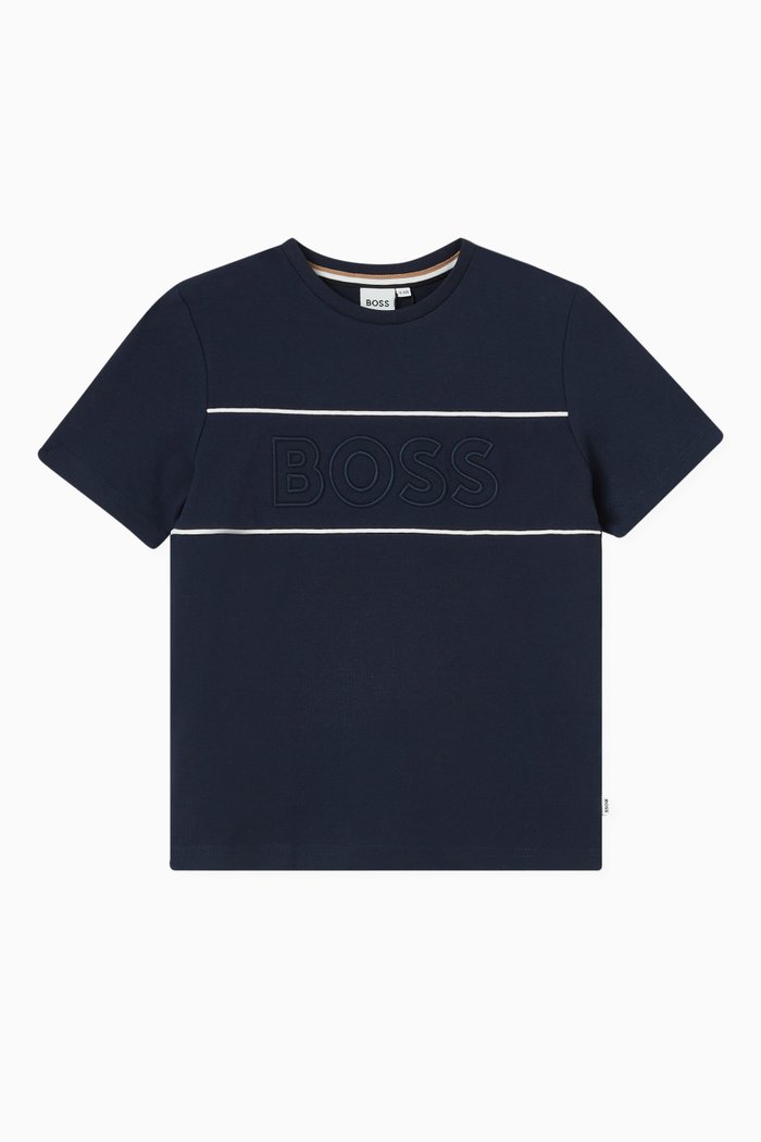 

Logo-embroidered T-shirt in Cotton Jersey, Blue
