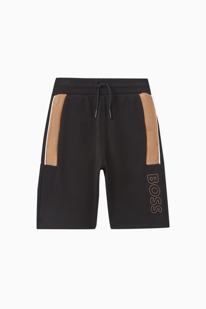

Logo-print Bermuda Shorts in Cotton-fleece, Black