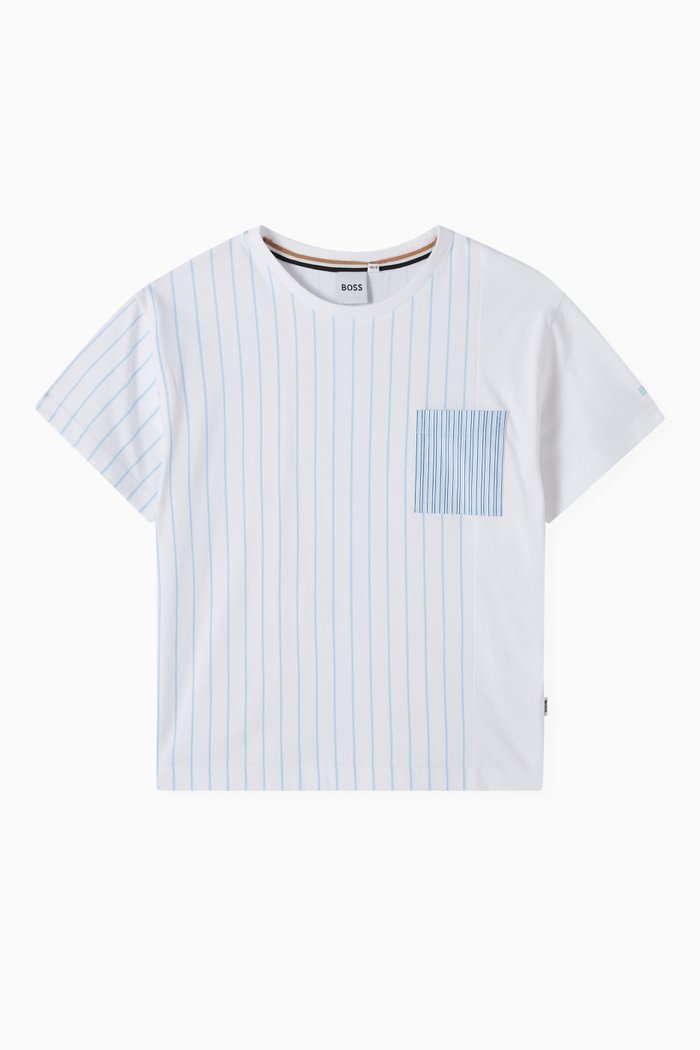 

Striped T-shirt in Cotton, White