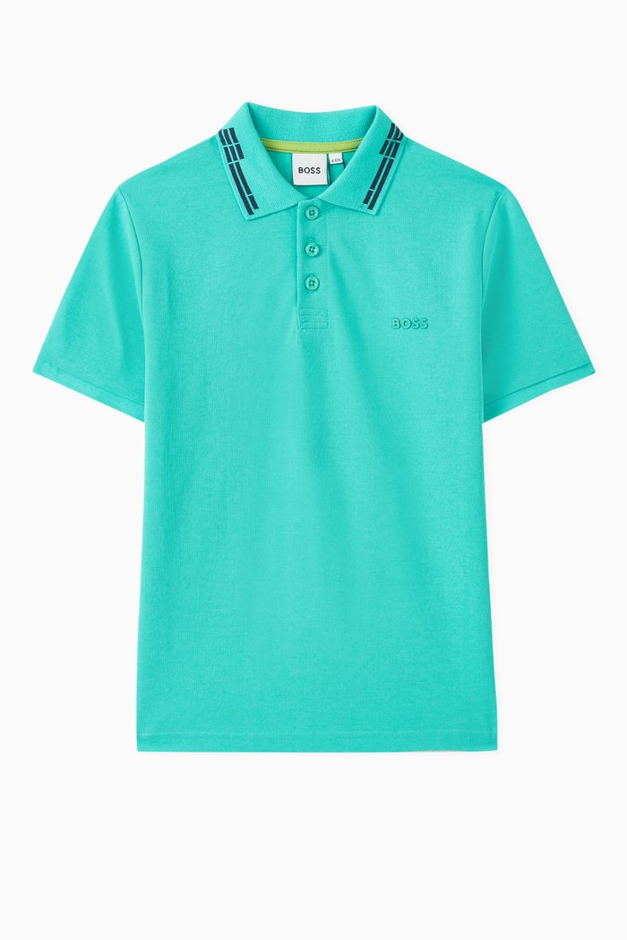 Logo-embroidered Polo Shirt in Cotton, Grey