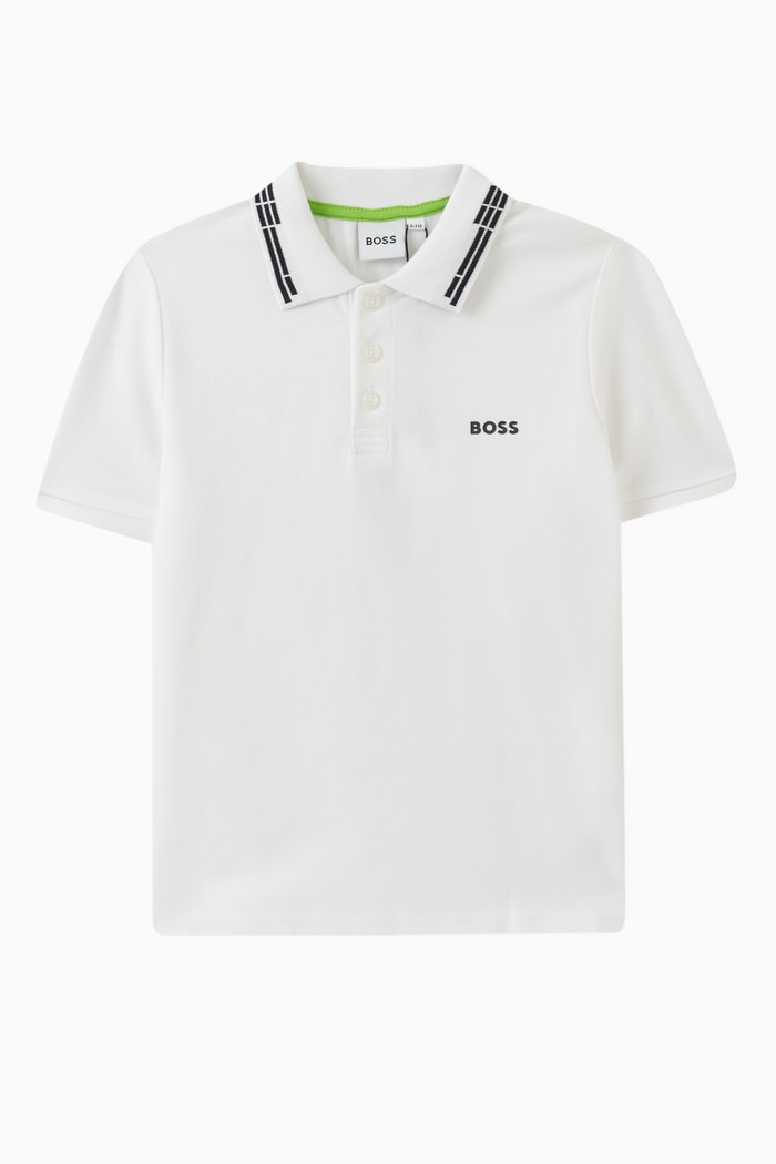 Logo-embroidered Polo Shirt in Cotton, White